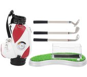 Estuche para bolígrafos con reloj y estuche para tarjetas para bolsa de golf, kit para decoración de escritorio, regalo de golf para fanáticos del golf