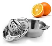 Exprimidor manual portátil de limón y naranja de acero inoxidable para uso doméstico Compact plata