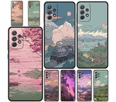 Funda para teléfono con paisaje de atardecer japonés para Samsung A51, A71, A21S, A12, A11, A31, A41, A52, A32, A23, A33, A53, A73, A03S, A13 5G, A72, A54, A34 Samsung A32