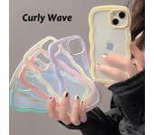 Funda coreana bonita transparente con ondas rizadas para Iphone 11 12 13 Pro Max X Xr Xs 13pro híbrida a prueba de golpes funda suave Capa estética For iPhone X or XS