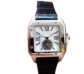 Reloj mecánico para hombre automático oro rosa marrón cuero negro