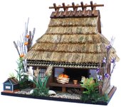Kit de casa de muñecas hecha a mano Billy Serie Kaido Casa con techo de paja Shuzan Kaido Miyama 8616 marrón