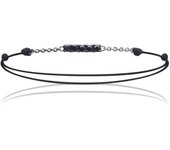 Les Trésors De Lily [J0829] - Bracelet Argent 'Scarlett' noir argenté - 40x2 mm negro