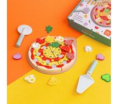 Juego de música de madera para cortar pizza, casa de juegos para niños y niñas, ejercicio de cocina, juguetes interactivos prácticos.