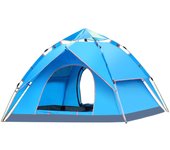 Tienda de campaña automática emergente para 3-4 personas, carpa tipo domo de doble capa, impermeable, familiar. 2 functions azul