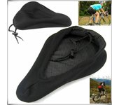 Funda de cojín para asiento de ciclismo, transpirable, óptica 3D, para bicicleta de montaña, súper suave, de silicona, con esponja de gel, accesorios para bicicleta negro