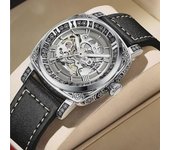 Reloj mecánico automático para hombre Duke of Lorraine: Diseño hueco moderno y de estilo empresarial