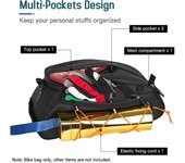 Bolsa para portabicicletas 3 en 1, bolsa para maletero, bolsa impermeable para asiento trasero de bicicleta, bolsa más fresca con 2 bolsas colgantes laterales negro