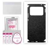 apgo Protective Skin Sticker for the back+sides compatible with Xiaomi Poco C40, Full Wrap Film, Foil, Vinyl - Pattern Black Honeycomb