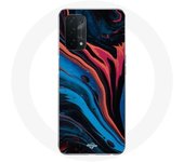 Coque pour Oppo A54 5G Texture abstraite bleu noir rouge