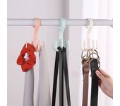 Ganchos para corbata, soporte para ahorro de espacio, bolso, ropa, corbatas, soporte para bolsa, estante, colgador de ropa y zapatos, cinturón giratorio de 360 ​​grados