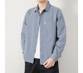 Camisas de manga larga para hombre nuevas de primavera y otoño, camisas de trabajo casuales holgadas de moda, chaquetas, blusas de algodón lavado M