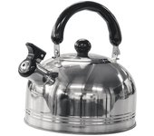 Tetera silbante de acero inoxidable para acampar, tetera de viaje portátil de 2l, cafetera con mango seguro plegable, utensilios de cocina para acampar