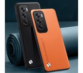 Funda de cuero PU de lujo para OPPO Reno 12 Pro, carcasa trasera de silicona mate, protección total para OPPO Reno 12 5G Reno12 Pro Reno 12 5G naranja