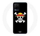 Coque pour Vivo Y21s 2021 / Y21 2021 One Piece Manga Tete de Mort Fond Noir