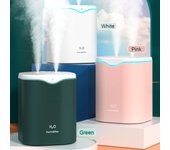 Humidificadores del espray del doble 2L con el escritorio portátil del humectador auto fresco del apagado de la niebla ligera del LED verde