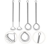 4 batidores de resorte para huevos, batidor de alambre de acero inoxidable, batidor manual, herramienta para mezclar cócteles, mezclador de salsas, utensilios de cocina para hornear. plata