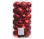 Tubo de 37 Bola Rojas decorativas para Árbol de NaVidad Ø6Cm