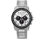 Reloj Armani Exchange Cronógrafo de acero inoxidable con esfera plateada y cuarzo AX1742 para hombre plata