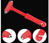 Martillo de seguridad para automóvil Cortador de cinturón de seguridad Herramientas de construcción Rompevidrios Herramienta de rescate para automóvil Martillo de escape para emergencias rojo