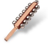 Cascabeles de mano, cascabeles de trineo de mano, agitador de madera, cascabeles, palo, instrumento Musical de percusión rojo