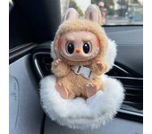 Labubu Silla de Coche 17cm Kawaii Peluche Asiento de Seguridad Decoración Salida de Aire Coche Muñeco Anime Kawaii Decoración Interior Coche Regalos Creativos