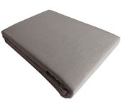 Drap plat 100%  Satin de coton Peigné  / 80 fils /cm² - Gris - 180 x 290 cm pour lit 1 place