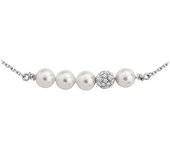Altesse [Q8897] - Collar chapado en oro 'Sissi' plata marfil (rodio) - 30x6 mm