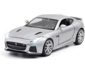 1:Modelo de coche de aleación F-TYPE Coupe a escala 32, modelo de coche de vehículos de juguete de metal fundido a presión, con sonido y luz para niños, juguete, regalo para niños 1/32-14.5x6.5x4cm plata