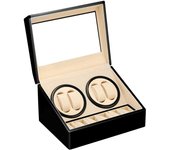 LUYING Bobinadora de relojes, 6 piezas, diseño silencioso, caja de almacenamiento automática para relojes (4 +
