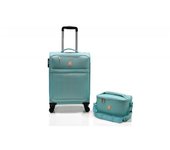 Lot valise cabine souple + Vanity  Ultra léger  - Lys Paris 2102/2 - Menthe