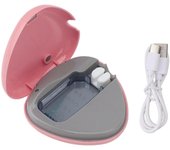 Esterilizador de cepillos de dientes, limpiador de cepillos de dientes portátil y recargable, estuche de viaje para el hogar color rosa