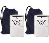 Calentador de manos de metal portátil al aire libre con bolsa para pescar acampar senderismo 1 pc