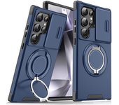 Funda de teléfono con soporte para coche con anillo de metal oculto giratorio de 360 ° de lujo para Samsung S24 Ultra S21 S22 S23 Ultra Plus S20 FE A54 A15 For Galaxy S20 FE negro