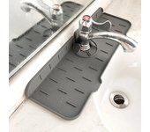 Alfombrilla absorbente de silicona para grifo de cocina, protector contra salpicaduras para fregadero, almohadilla para escurrir el agua, protector de encimera, cojín de mesa, mantel individual para baño blanco