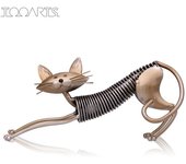 TOOARTS Metal hierro arte primavera gato escultura moderna adornos de regalo de Navidad