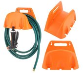 Soporte de manguera de plástico para corredor, montado en la pared, ahorro de espacio, mantiene limpio el riego del jardín, soporte de tubo de plástico resistente, estante de almacenamiento negro