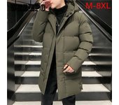 M-8XL Chaqueta De Plumas De Gran Tamaño para Hombre Abrigo Largo con Capucha Chaqueta Gruesa Y Cálida De Invierno Abrigo Acolchado De Algodón De Seda M