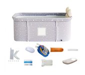 Kit de cubo de bañera plegable, portátil, ligero, antideslizante, resistente, para remojo en el hogar