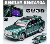 Juguete modelo de coche fundido a presión Bentley Bentayga a escala 1/24, vehículo de juguete con luz de sonido para niños, niños pequeños, niñas, colección de regalos 1/24-size:21.5*8.2*7.3cm verde