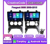 Sistema de navegación GPS para Peugeot 3008 2009-2015 2 Din Android WiFi reproductor Multimedia para coche estéreo para coche unidad frontal de Radio FM 2 + 32GB 1+16GB,A
