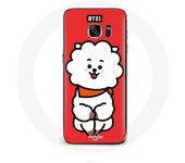 Coque pour Samsung Galaxy S6 BTS Bangtan Garçons BT21 RJ de Jin Fond Rouge