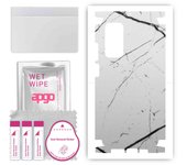 apgo Protective Skin Sticker for the back+sides compatible with Xiaomi Mi 10T Pro 5G, Full Wrap Film, Foil, Vinyl - Pattern White Marble