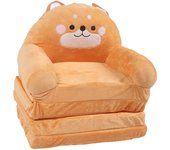 Sillón infantil plegable con dibujos animados, bonito y portátil, para el hogar y la escuela, color marrón, 4 unidades