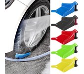 Guía de manguera para rueda de coche, deslizador de manguera, cuña para neumáticos, herramienta universal para lavado de coches, bloqueador de neumáticos, enrollador de cables multiusos, pieza de limpieza automática negro