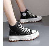 Zapatos de lona con plataforma para mujer, zapatillas informales con cordones a juego de colores, estilo universitario, novedad de primavera 37