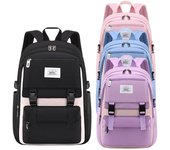 Mochilas escolares de moda para niñas adolescentes/niños, mochila escolar grande impermeable, mochila para niños, mochila escolar para niños y adolescentes color rosa