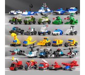 835 piezas 30 estilos Mini tanque de transporte avión coche modelos educativos bloques de construcción niños Diy ladrillos juguetes para niños