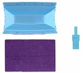 Cepillo de limpieza de rieles de puertas y ventanas, herramienta de limpieza manual de canalones para escritorio, huecos de borde de ensenada de vidrio, puertas correderas, líneas de azulejos 1pcs azul