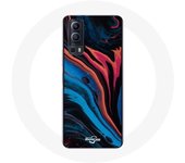 Coque Vivo Y72 blue Black red abstract texture background